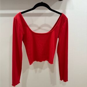 Fashion Nova Scarlet Ribbed Blouse and Skirt